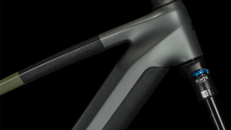 Cube Stereo Hybrid 160 HPC TM 750 Electric Mountain Bike in Grey and Olive Green - Ex-Hire-8